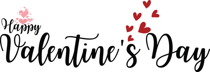 Happy Valentines Day typography vector illustration. Romantic Template design for celebrating valentine's Day on 14 February. Wallpaper, flyer, poster, sticker, banner, card.