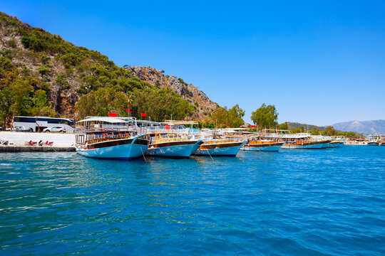 Boats at Finike Marina near Kemer, Turkey