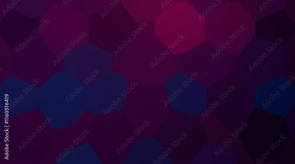 Poster abstract hexagon mosaic: a mesmerizing visual symphony of deep purple and navy blue hexagonal shapes