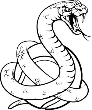 A snake with a tennis ball sports team animal cartoon mascot