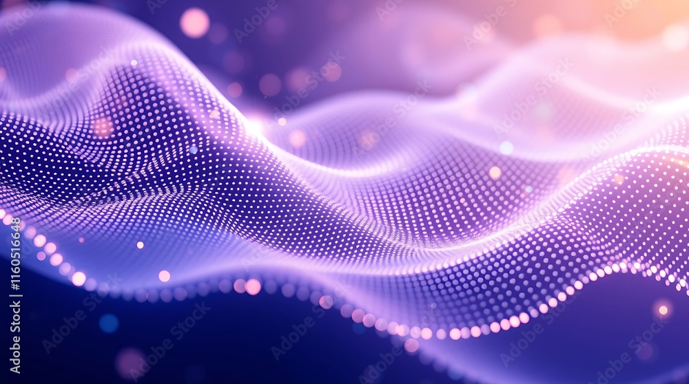 Aufkleber abstract flow: a mesmerizing abstract background of flowing purple and white particles, creating a s