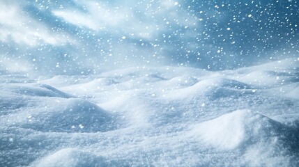 A vast, white wilderness during a fierce winter storm, snow falling rapidly and winds blowing harshly.