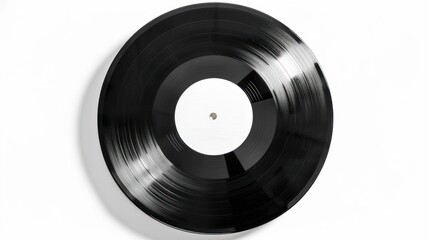 Black vinyl record with blank white label.