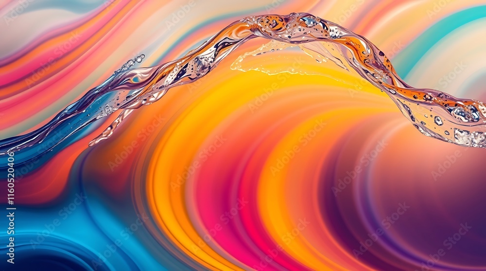 Poster abstract water flow: a vibrant abstract background with a flowing water stream, capturing the dynami