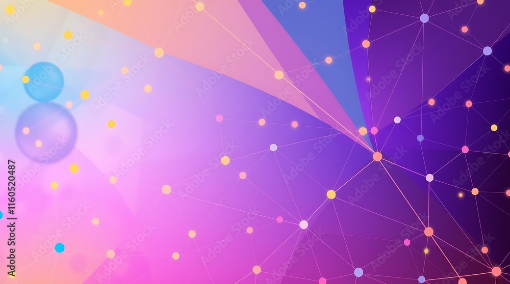Poster Abstract Cosmic Connection: A mesmerizing blend of vibrant hues and delicate geometric patterns evokes a sense of interconnectedness and boundless possibilities.