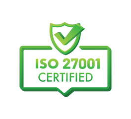 ISO 27001 Information Security Management Icon – Data Security Certification Badge