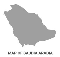 Simple flat Saudi Arabia map Grey vector