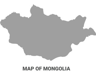 Obraz premium Simple flat Mongolia map Grey vector