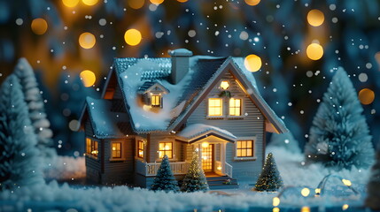 Celebrate the holidays with a Merry Christmas and Happy New Year message on this cozy winter card