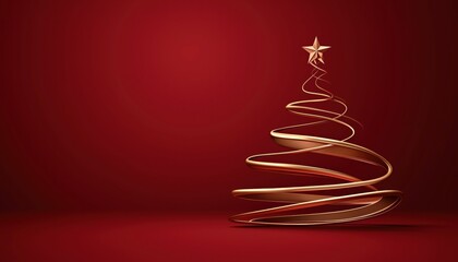 Minimalist Golden Spiral Christmas Tree