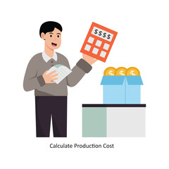 Calculate Production Cost  concept vector illustration. Product Management isolated On white Background.                        