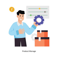 Product Manage concept vector illustration. Product Management isolated On white Background.                       