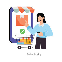 Online Shipping concept vector illustration. Product Management isolated On white Background.                      