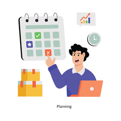 Planning concept vector illustration. Product Management isolated On white Background.                      