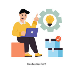 Idea Management  concept vector illustration. Product Management isolated On white Background.                      