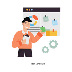 Task Schedule concept vector illustration. Product Management isolated On white Background.                      