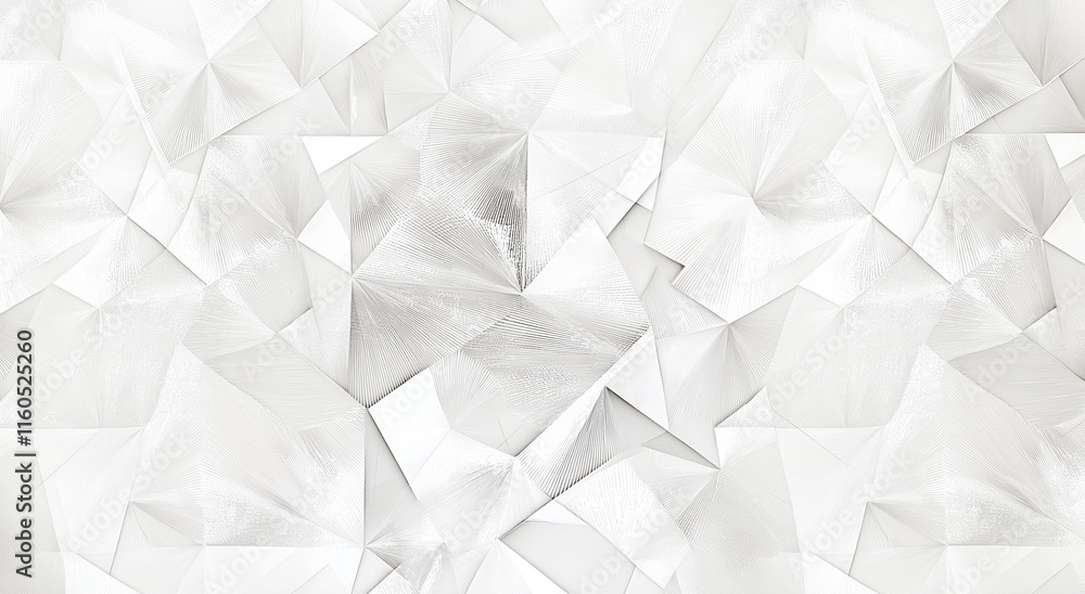 Poster abstract low-poly mesh on white background with light gray tones, adding futuristic depth. ideal for