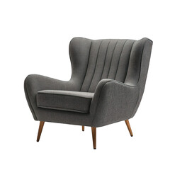 Fototapeta premium Grey armchair isolated on transparent background