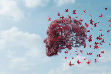 Alzheimer's disease. Memory loss disorder. Alzheimer's, dementia, amnesia, and memory loss concept with copy space.	