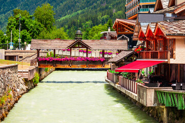 Fototapeta premium Chamonix Mont Blanc town, France