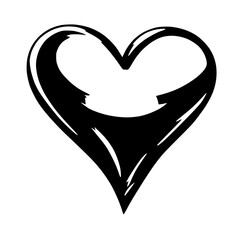 Stylized Heart Black and White Vector Art