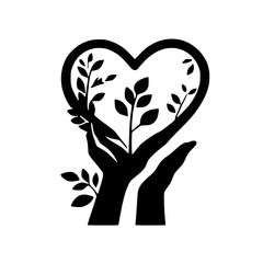 Charming Heart Vector Illustration in Black and White