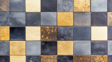 Colorful tile mosaic wall, a closeup view of vibrant textures and patterns closeup