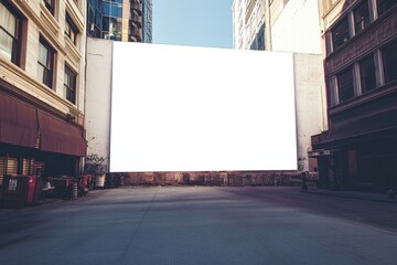 Obraz premium 3D blank white screen for mock up of a building. 