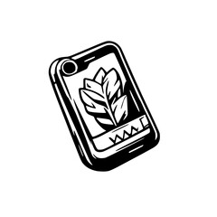 mobile phone with screen vector 