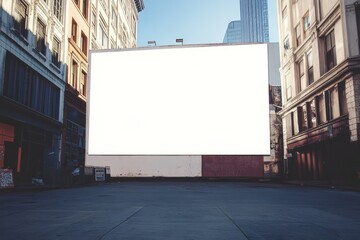 Obraz premium 3D blank white screen for mock up of a building. 