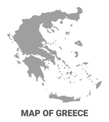 Simple flat Greece map Grey vector