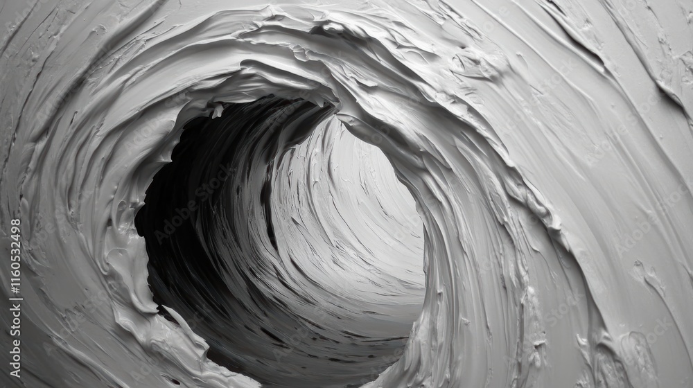 Poster dynamic monochrome swirl, abstract vortex with dark core and radiating pattern