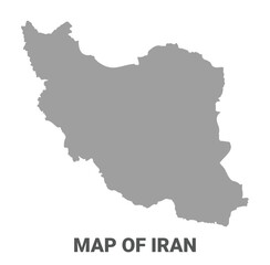 Simple flat Iran map Grey vector