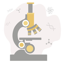 Microscope. Healthcare research. Hospital laboratory. Flat vector illustration design