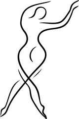 Abstract Line Art Depicting a Dancing Human Figure