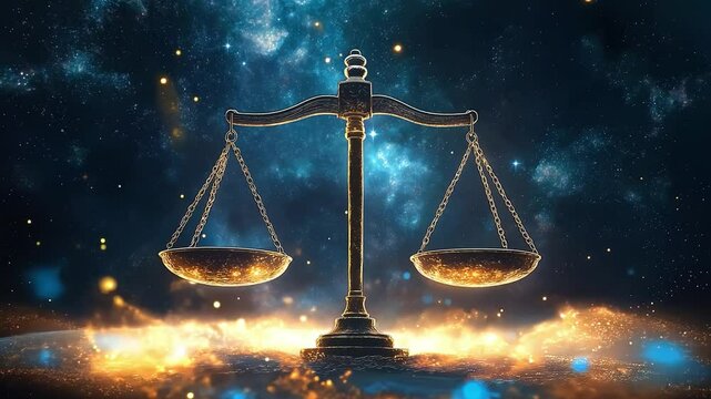 Libra's zodiac symbol is the scales or balance, The constellation of Libra's zodiac sign, Libra's zodiac sign astrological background. The Libra's horoscope sign	
