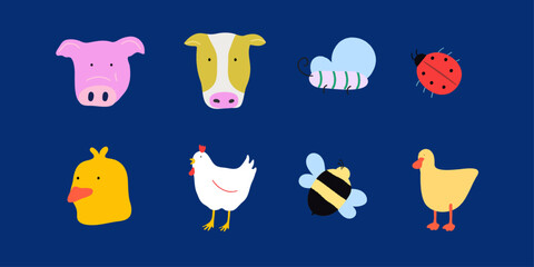 Animals Vector Illustration. Veganism. Love all kind. 