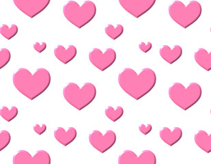 ハートのシームレスパターン　C-1'