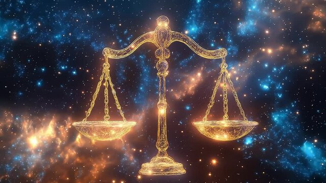 Libra's zodiac symbol is the scales or balance, The constellation of Libra's zodiac sign, Libra's zodiac sign astrological background. The Libra's horoscope sign	
