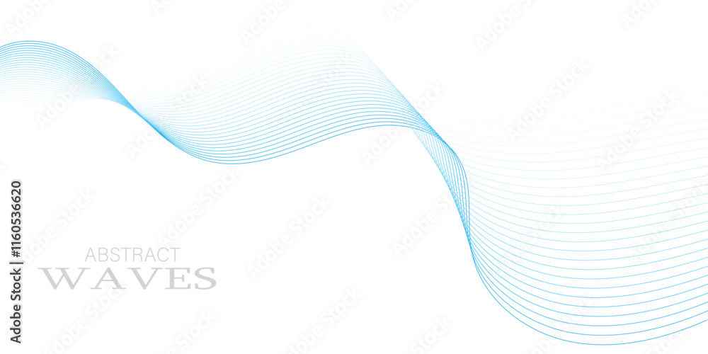 Aufkleber wave flowing liquid line abstract background. black and white vector design 3d lines in perspective,
