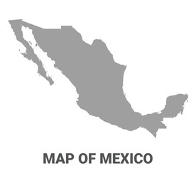 Fototapeta premium Simple flat Mexico map Grey vector