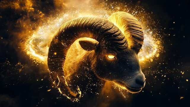 Aries zodiac symbol, The constellation of Aries zodiac sign, Aries zodiac sign astrological background. The Aries horoscope sign	
