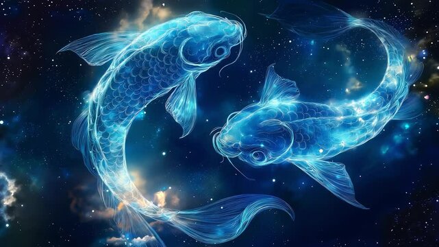 Pisces zodiac sign, The constellation of pisces zodiac sign, Pisces zodiac sign astrological background. The Pisces horoscope sign	
