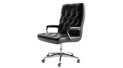 Obraz premium black leather armchair isolated on transparent background