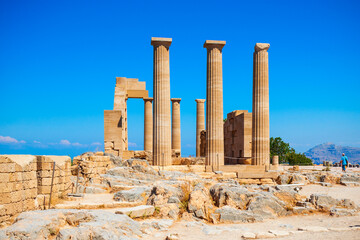 Lindos Acropolis and beach, Rhodes