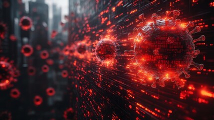 Digital visualization of a pandemic's impact on the stock market. Generative AI