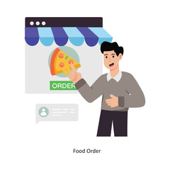 Food Order  concept vector illustration. Shopping and Sale isolated On white Background.            