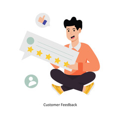 Customer Feedback  concept vector illustration. Shopping and Sale isolated On white Background.            
