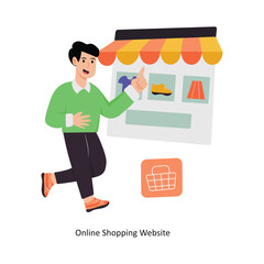 Online Shopping Website concept vector illustration. Shopping and Sale isolated On white Background.               