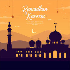 Ramadhan Kareem Flyer Vector Illustration